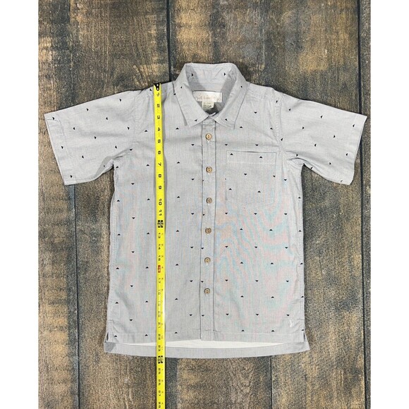 Well Dresses Wolf Boys Size 12 Triangle Weave Short Sleeve Button Up Shirt! - Picture 4 of 6